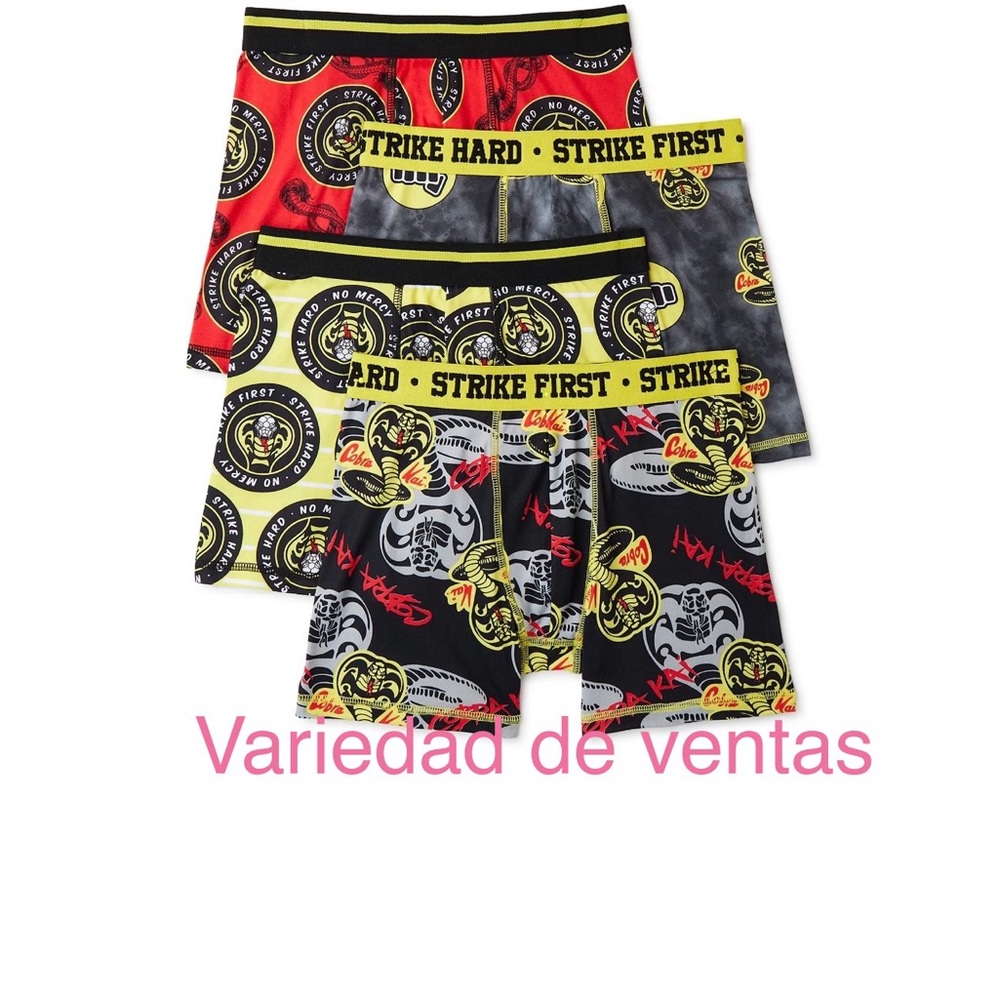 Cobra Kai Boys’ Boxer Brief Underwear, 4-Pack, Sizes 4-10